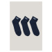 PONOŽKY GANT LOGO ANKLE SOCKS 3-PACK EVENING BLUE