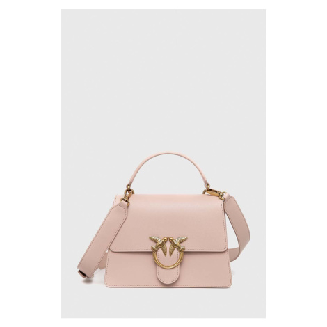 Kožená kabelka Pinko ružová farba