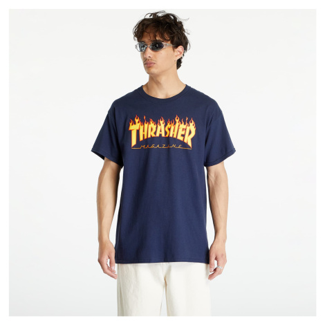 Tričko Thrasher Flame Logo T-Shirt Navy Blue XL