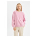 DEFACTO Cool Oversize Fit Wide Pattern Crew Neck Thick Basic Plain Sweatshirt