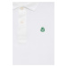 Detská bavlenná polokošeľa United Colors of Benetton biela farba, jednofarebný