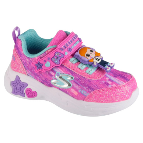 Ružové dievčenské tenisky Skechers Snuggle Sneaks - Skech Squad 302214N-PKMT