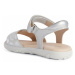 Geox J SANDAL HAITI GIRL Dievčenské sandále, strieborná, veľkosť