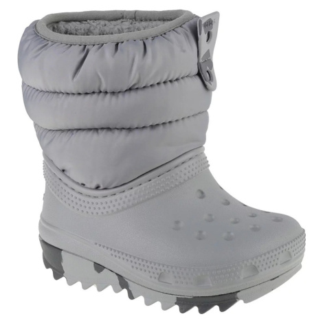 SIVÉ DETSKÉ SNEHULE CROCS CLASSIC NEO PUFF BOOT TODDLER 207683-007