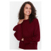 Trendyol Burgundy Sleeve Detailed Knitwear Sweater