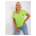 Light green women's plus size blouse with applique