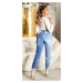 Sexy Highwaist Bi-Color Mom Jeans denimblue