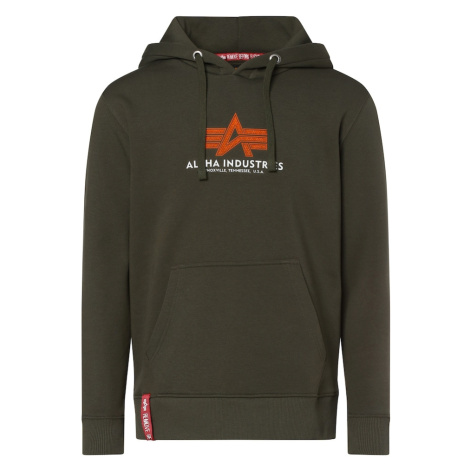 ALPHA INDUSTRIES Mikina  kaki / oranžová / biela