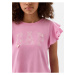 Ružové dievčenské tričko s volánikmi GAP