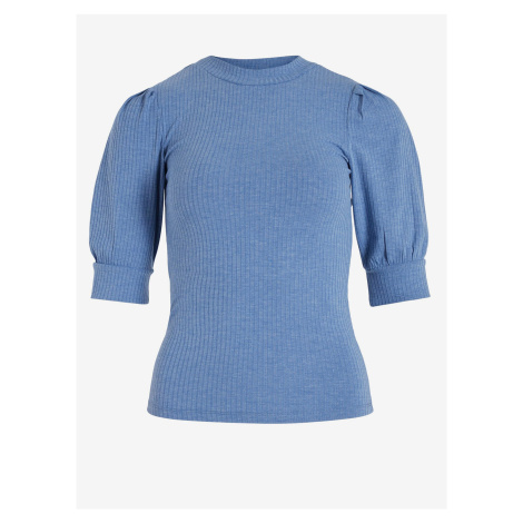 Modré dámske rebrované tričko VILA Felia
