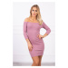 Fitted dress - ribbed dark pink