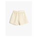 Koton Girls' Linen Shorts With Belt Detailed Pocket. Elastic Waist.