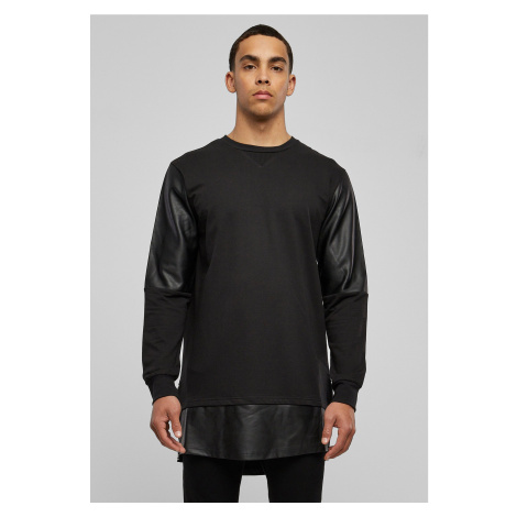 Dlhá mikina so syntetickou kožou Urban Classics