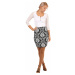 Dámska spoločenská puzdrová krátka sukňa s kvetovaným vzorom