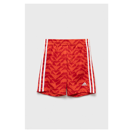 Bavlnené šortky adidas U FT červená farba, nastaviteľný pás