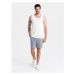 Pánske tričko bez rukávov OMBRE Tank top OM-TSBT-0192 V-1 white