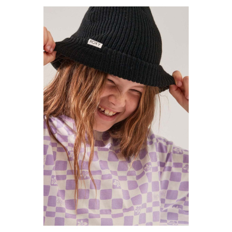 Detské bavlnené tričko Roxy fialová farba