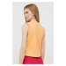 Bavlnený top Calvin Klein Jeans oranžová farba,J20J221359