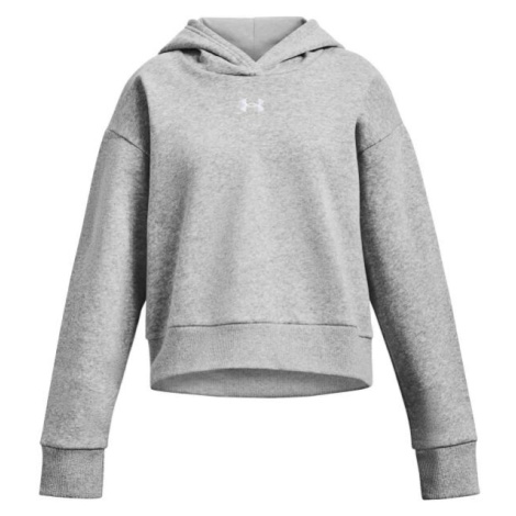 Under Armour RIVAL FLEECE CROP HOODIE Dievčenská mikina, sivá, veľkosť