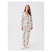 LC Waikiki Shirt Collar Patterned Long Sleeve Women's Pajama Set