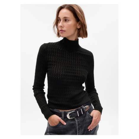 Čierny dámsky pletený sveter s prímesou vlny GAP
