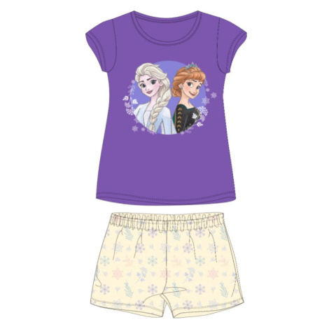 Dievčenské bavlnené pyžamo krátke DISNEY FROZEN / fialové