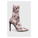 Členkové topánky Pinko Valentine dámske, béžová farba, na vysokom podpätku, 100661 A0O8 NZ8