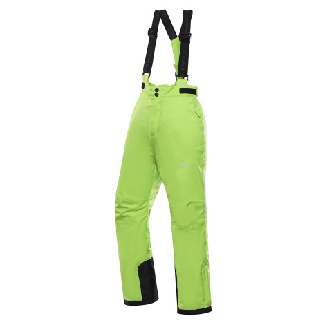 Kids ski pants with membrane ALPINE PRO LERMONO lime green