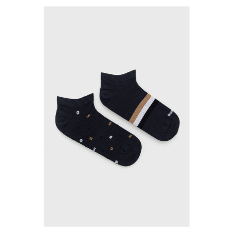 Ponožky BOSS 2-pak pánske, tmavomodrá farba, 50477890 Hugo Boss