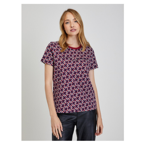 Blue and Red Women's Patterned T-ShirtTommy Hilfiger - Women