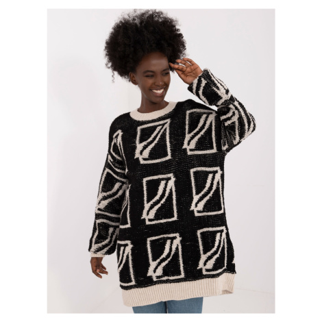 Black loose women's sweater