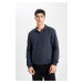 DEFACTO Regular Fit Polo Neck Jacquard Knitwear Sweatshirt