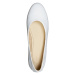 Vasky Misty White - Dámske kožené baleríny biele, ručná výroba jesenné / zimné topánky