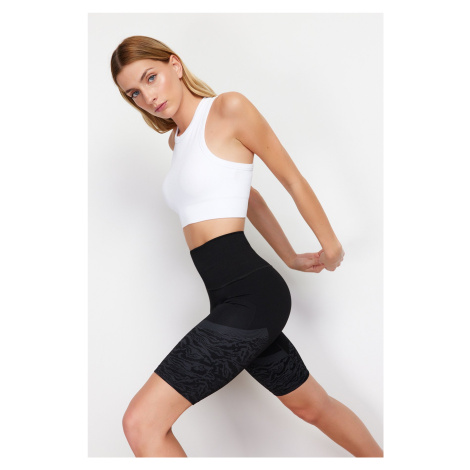 Trendyol Black Pattern Detailed Seamless/Seamless Knitted Sports Biker/Cyclist Tights