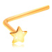 Piercing do nosa zo žltého 14K zlata - malá hviezdička, zahnutý tvar