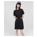 Šaty Karl Lagerfeld Jersey Dress W/Logo Waist Čierna