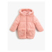 Koton Long Puffer Coat Plush Detailed With Pocket