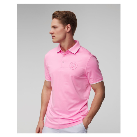 Pánske Ružové Tričko G/fore Rib Collar Circle G's Embossed Tech Jersey Polo