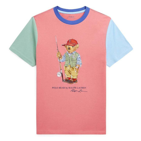 Detské bavlnené tričko Polo Ralph Lauren ružová farba, s potlačou