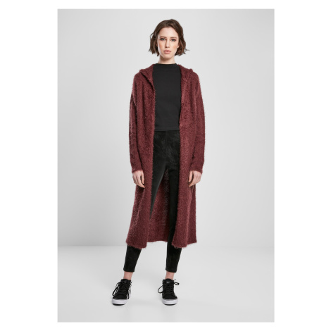 Women's hooded sweater made of soft feathers - burgundy Urban Classics