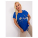 Cobalt blue blouse plus size with applications