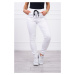 Džínsové nohavice s rebrovaným lemom biele 4XL-5XL-6XL