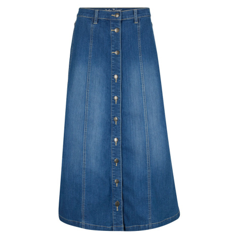 Komfortná strečová džínsová sukňa, midi dĺžka bonprix