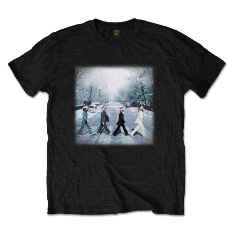 The Beatles tričko Abbey Christmas Čierna