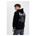 DEFACTO Oversize Fit Back Printed Hooded Sweatshirt