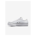 Converse biele kožené tenisky na platforme Chuck Taylor All Star Lift