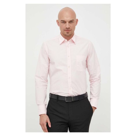 Bavlnená košeľa BOSS BOSS ORANGE pánska, ružová farba, regular, s klasickým golierom Hugo Boss