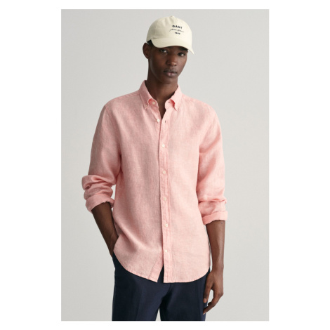 KOŠEĽA GANT SLIM LINEN SHIRT PEACHY PINK