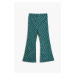 Koton Girl's Turquoise Patterned Trousers