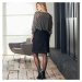 Blancheporte Dvojfarebná rozšírená sukňa čierna